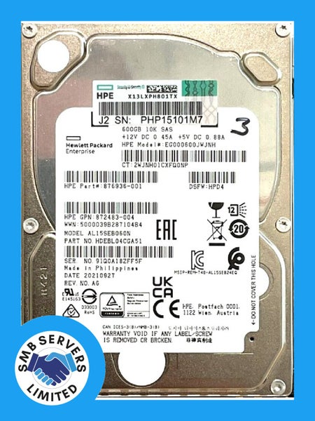 HPE 300GB SFF SAS 10K 12Gb/s HDD 872483-004 Carousel 1