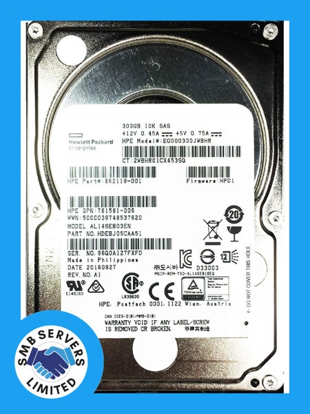 HPE 300GB SFF SAS 10K 12Gb/s HDD 781581-006 Carousel 1
