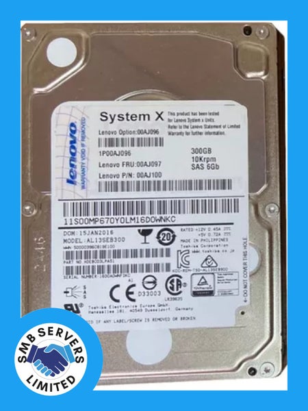 Lenovo 300GB SFF SAS 10K 6Gb/s HDD 00AJ097 Carousel 1
