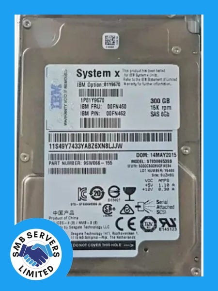 Lenovo 300GB SFF SAS 15K 6Gb/s HDD 00FN460 Carousel 1