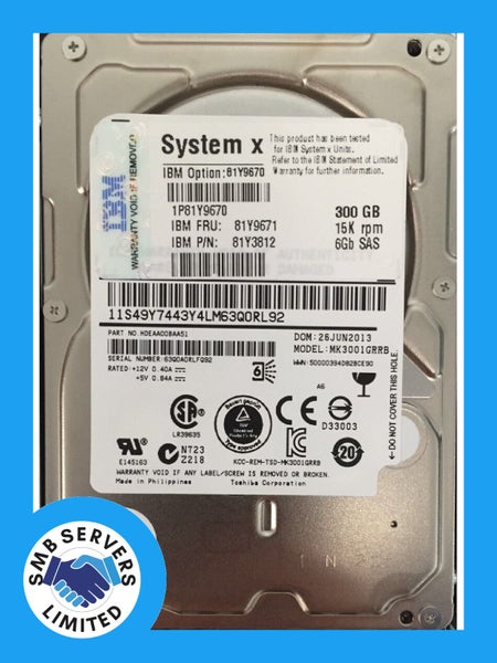 IBM 300GB SFF SAS 15K 6Gb/s HDD 81Y9671 Carousel 1