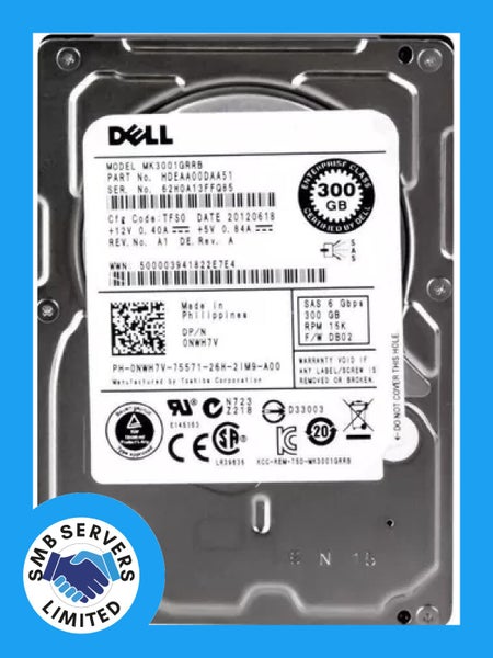 Dell 300GB SFF SAS 15K 6Gb/s HDD 0NWH7V Carousel 1