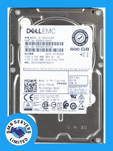 Dell 600GB SFF SAS 15K 6Gb/s HDD 0YGY9G Carousel 1