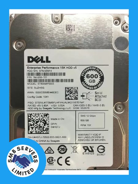 Dell 600GB SFF SAS 15K 12Gb/s HDD 04HGTJ Carousel 1