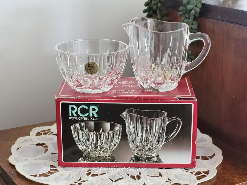 Italian Crystal Sugar Bowl and Creamer RCR Carousel 1