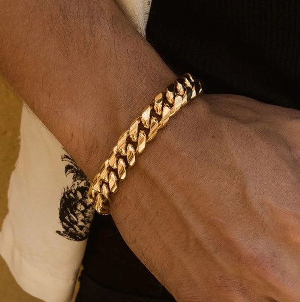 Men's 18K Gold-Filled Cuban Link Chain Bracelet - SALE! Carousel 1