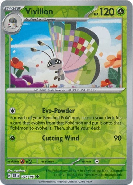 Surging Sparks - Vivillon - 007/191 - Uncommon Reverse Holo Carousel 1