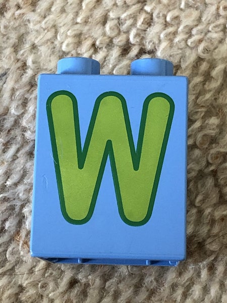 LEGO DUPLO® - 1Medium Blue, Brick 2 x 2 x 2 with Letter W Pattern Carousel 1