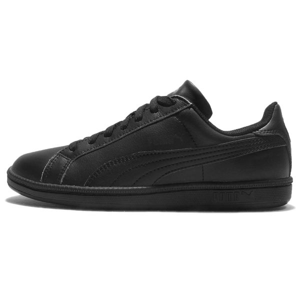 Puma Smash L All Black Leather Retro Mens Tennis Shoes Casual Sneakers 356722-04 Carousel 1