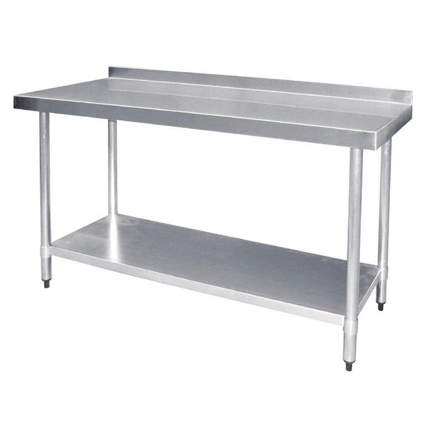 Vogue Stainless Steel Prep Table with Splashback 1800mm T383 Carousel 1