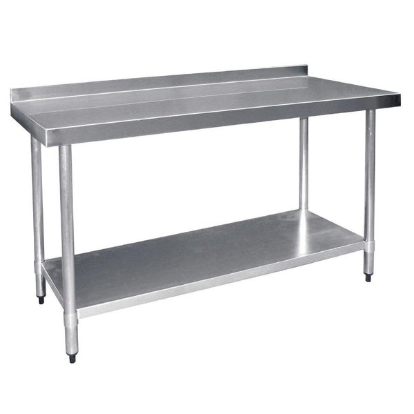 Vogue Stainless Steel Prep Table with Splashback 1800mm T383 Carousel 6