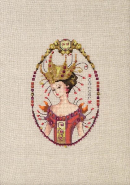 Mirabilia Cross Stitch Pattern with Bead Pack: Zodiac Girls - Cancer Carousel 1
