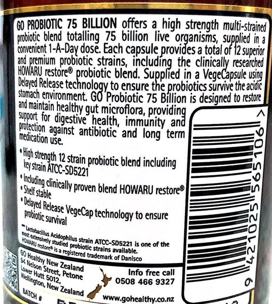 Go Healthy Go ProBiotic 75 Billion 1-A-Day 60 Caps Carousel 3