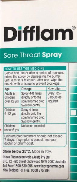 Difflam Sore throat Spray 30ml Carousel 3