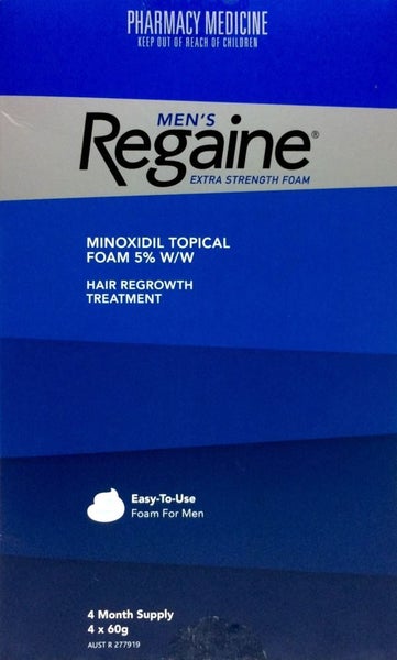Regaine Men's Foam Minoxidil 5% 4 * 60 g Pharmacy Medicine - Qty Restriction 1 Carousel 1