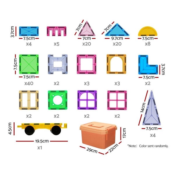 120pcs Kids Magnetic Tiles Blocks Building Educational Toys Children Gift Carousel 2