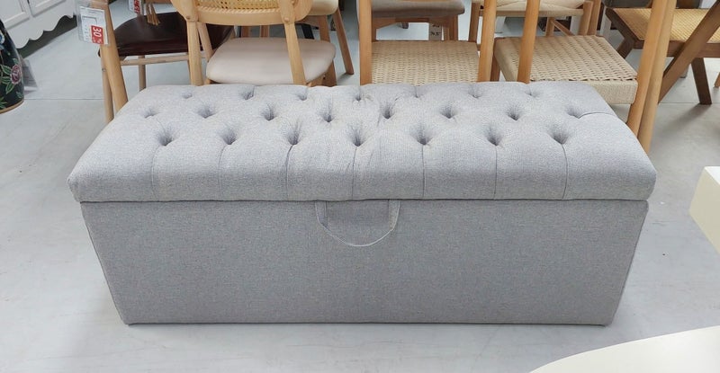 **Newly Arrived** Manchester end of bed Ottoman - Grey Linen * Floor Display Carousel 2