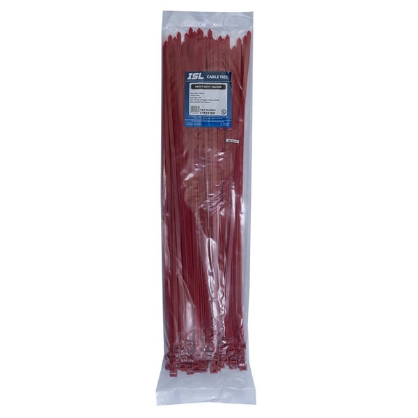 Isl 533 x 7.6mm Uv Nylon Cable Tie - Red - 100 Pack Carousel 1