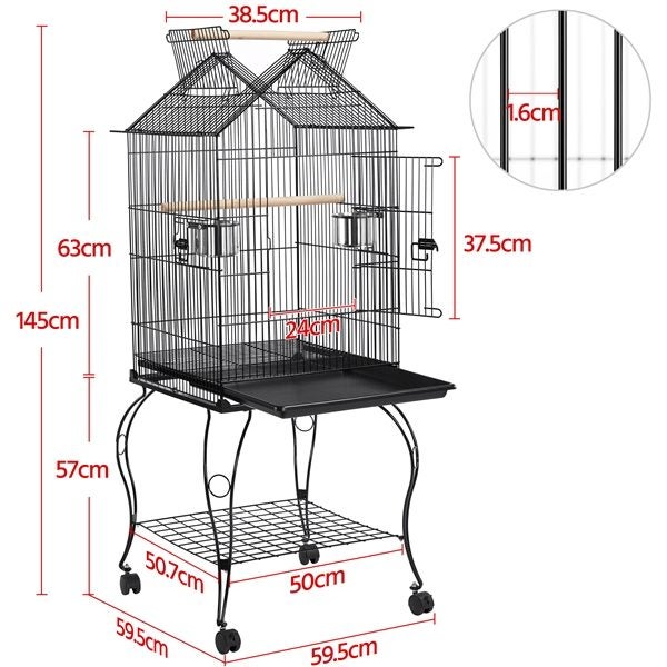 Open Top Metal Parrot Cage Bird Cage Carousel 2