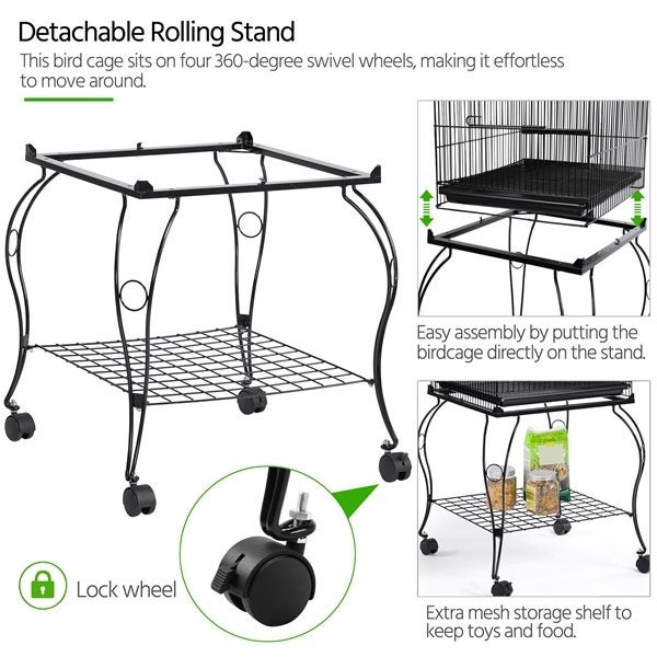 Open Top Metal Parrot Cage Bird Cage Carousel 8