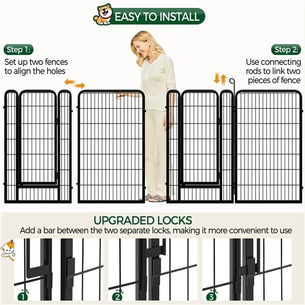 24 Panels Heavy Duty Dog Pen Panels 120cm Carousel 7