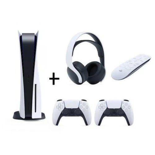 PS5 Disc Edition Console Bundle with 2 Controllers, Headset & Remote Carousel 1