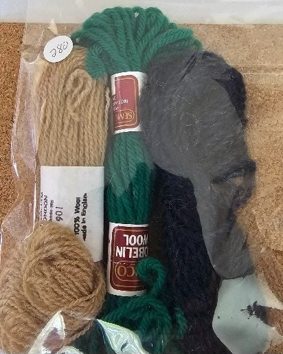 Tapestry Wool : Fawn Green and Navy Carousel 2