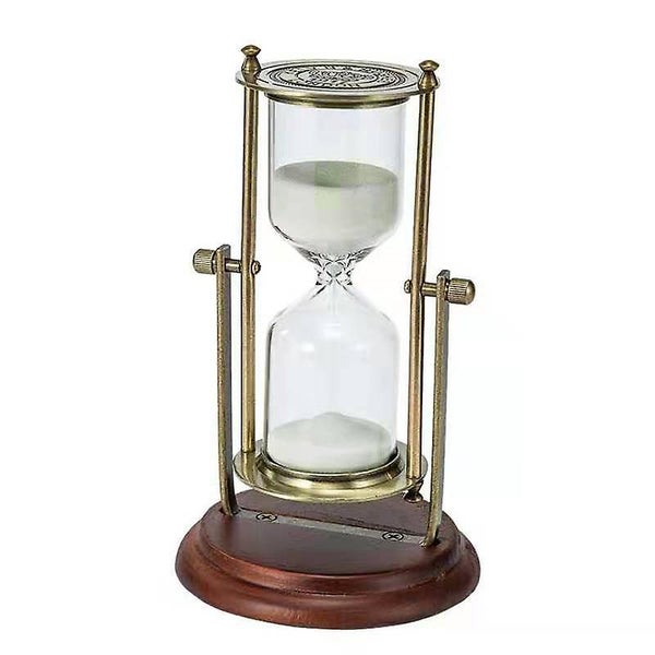Hourglass Brass Vintage 15 Minute Glass For Home Desk Office Wedding Decorativ Carousel 1
