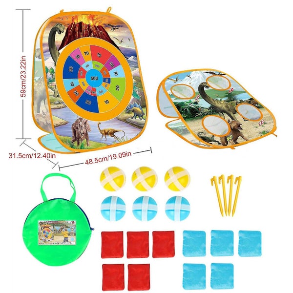 Dinosaur Toss Game Set 3 In 1 Kids Toys Indoor Outdoor Activities Yard Lawn Pa Carousel 2