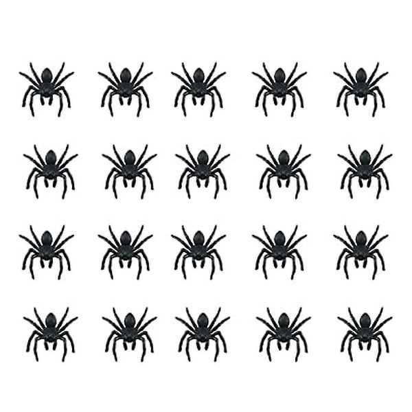 20 Pcs Mini Plastic Spiders - Scary Realistic Fake Spiders for Halloween Prank P Carousel 1