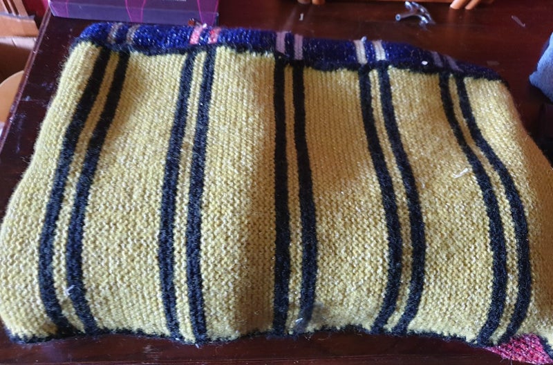 Vintage Hand Knitted Wool Blanket Carousel 2