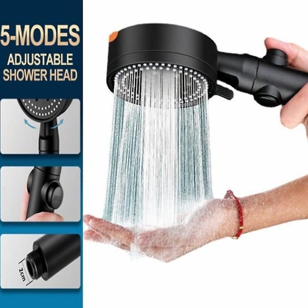 Shower Head 5 Mode One-key Stop Water Shower Head Water Saving Shower Head Bat Carousel 2