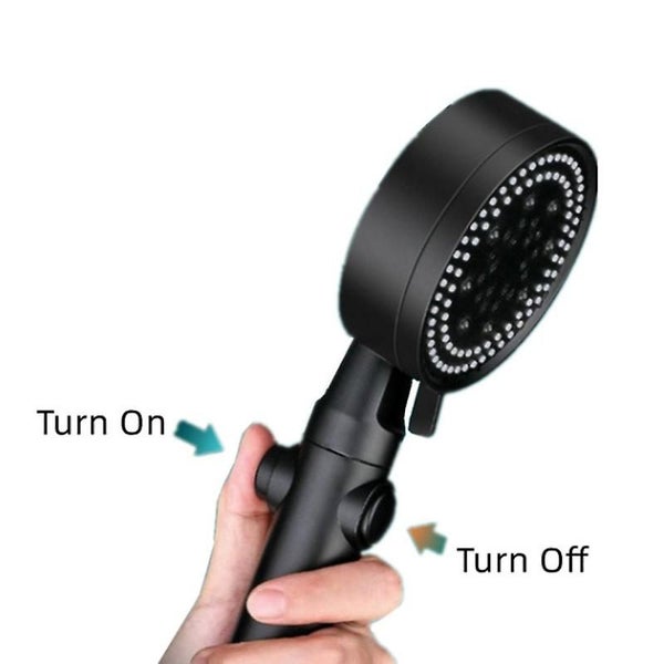 Shower Head 5 Mode One-key Stop Water Shower Head Water Saving Shower Head Bat Carousel 5