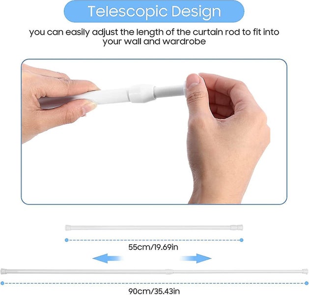 Telescopic Curtain Rod - Extendable Shower Rod Without Drilling - Adjustable for Carousel 2