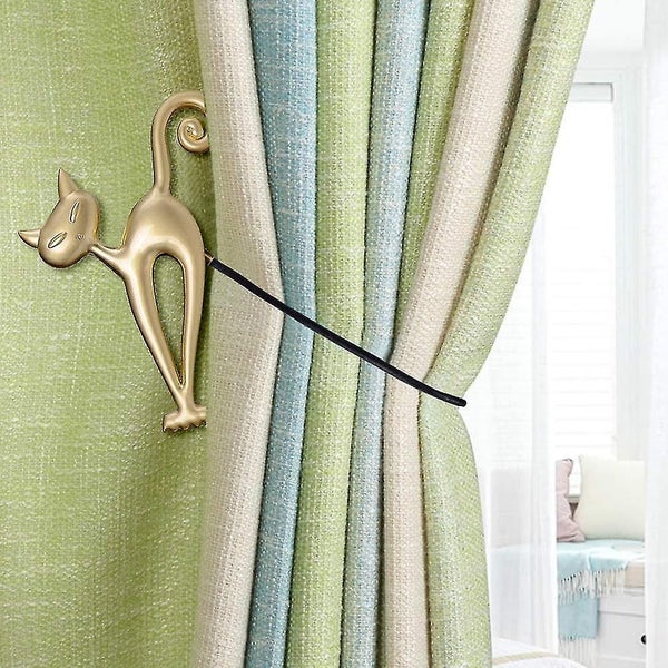 Set Of 2 Creative Magnetic Curtain Holdbacks With Clips For Modern Katze Back Cu Carousel 3