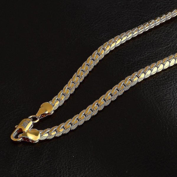 New 18k Snake Style Gold Silver Plated Necklace Chain Length 50mm Width 5mm Carousel 1