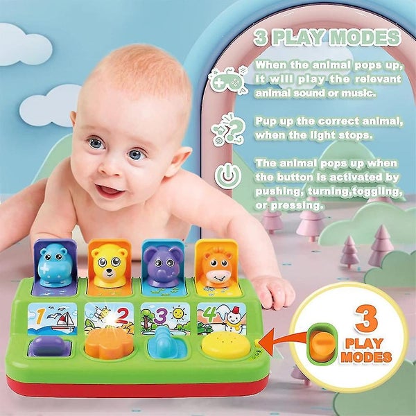 Pop Up Animals Toy Early Educational Development Cause And Effect Toys Gift Carousel 5