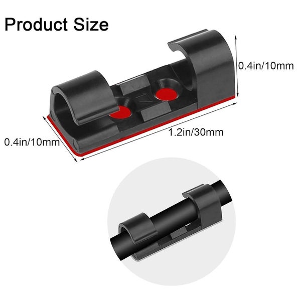 60-pack Strong Self-adhesive Cable Clamps Mounting Round Plastic Outdoor Adhe Carousel 1