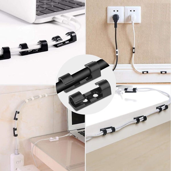 60-pack Strong Self-adhesive Cable Clamps Mounting Round Plastic Outdoor Adhe Carousel 2