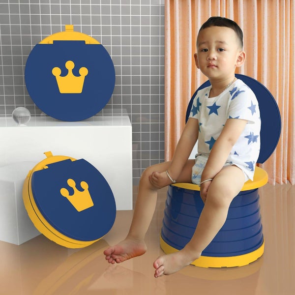 Blue One Piece Infant Potty Potty Baby Child Portable Foldable Potty Kids Trav Carousel 1