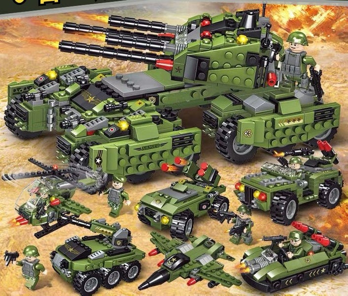 6in1 Building Toys Set Military Transport Tank Vehicle Playset Army Toys 710pcs Carousel 1