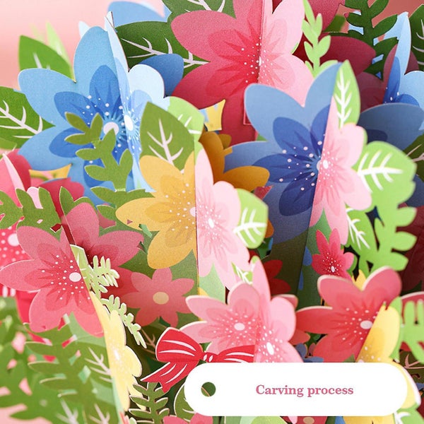 Pop Up Cards 3d Paper Flowers Bouquet Greeting Cards Sunflower Birthday Popup Carousel 2