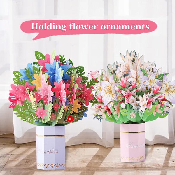Pop Up Cards 3d Paper Flowers Bouquet Greeting Cards Sunflower Birthday Popup Carousel 5