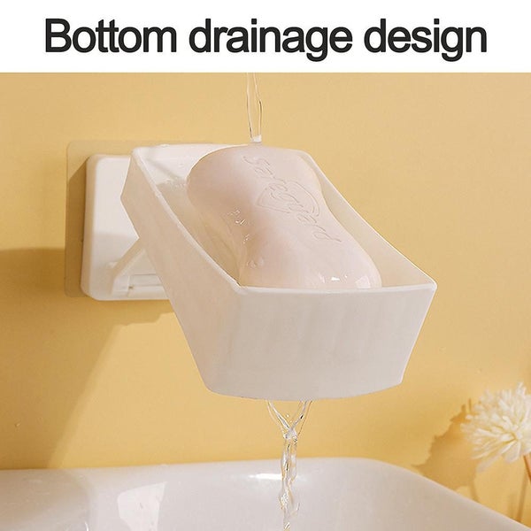 Self Draining Plastic Soap Dish Holder With Suction Cup - Portable Soap Tray Carousel 5