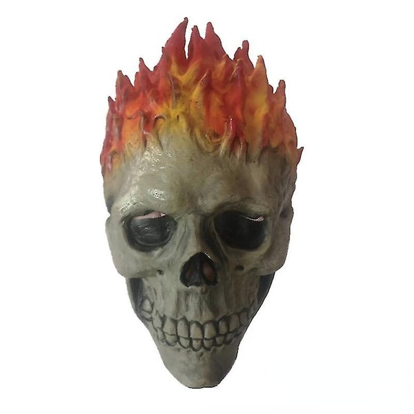 Halloween Decor Flame Skull Mask Cosplay Latex Mask Skull Skeleton Red Flame Carousel 1