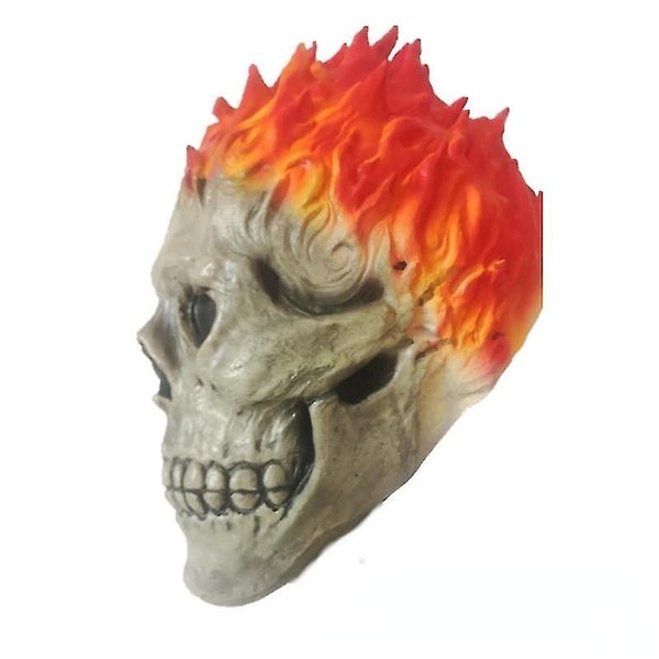 Halloween Decor Flame Skull Mask Cosplay Latex Mask Skull Skeleton Red Flame Carousel 2