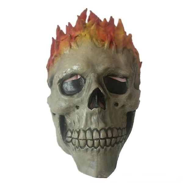 Halloween Decor Flame Skull Mask Cosplay Latex Mask Skull Skeleton Red Flame Carousel 5