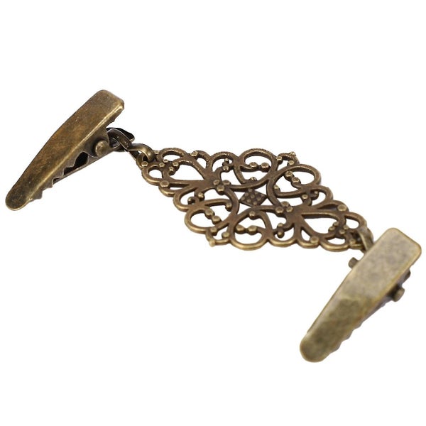 Women Cardigan Sweater Blouse Pin Shawl Brooch Flower Clips Shirt Collar Retro D Carousel 3