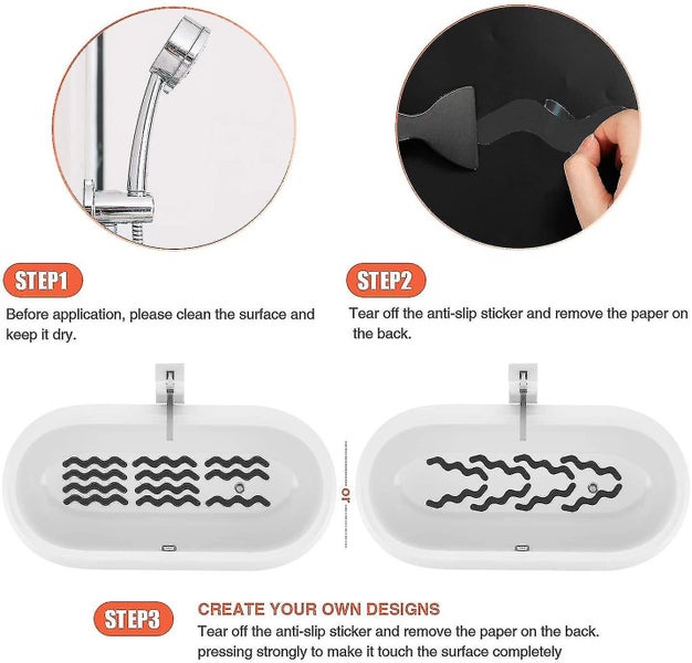 Anti Slip Shower Stickers 24 Pcs Safety Bathtub Strips Adhesive Decals With Prem Carousel 5