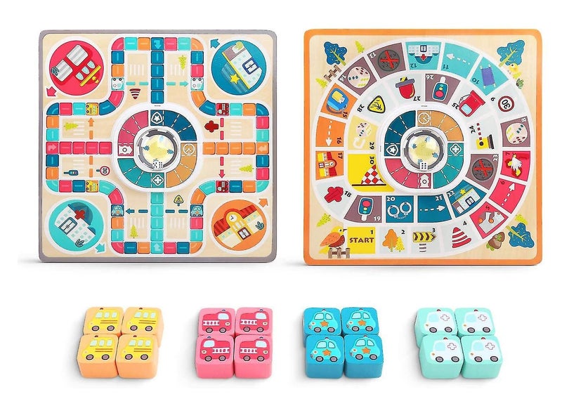Ludo Travel Board Game Set Portable Classic Strategy Game Set Auto City Ludo Carousel 2